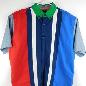 VTG Decibel 90's Color Block Button Down Shirt